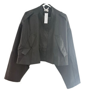 The Drop Women's Dark Grey Cropped Mock Neck Jacket Sz-4X by @bhampton *READ